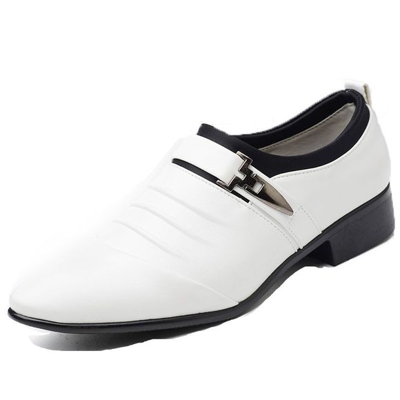 Hommes Nouvelle tendance pour la mode en plein air de marche en cuir noir chaussures d'affaires - Blanc 46
