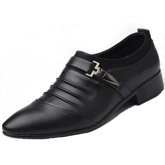 Hommes Nouvelle tendance pour la mode en plein air de marche en cuir noir chaussures d'affaires - Noir 42
