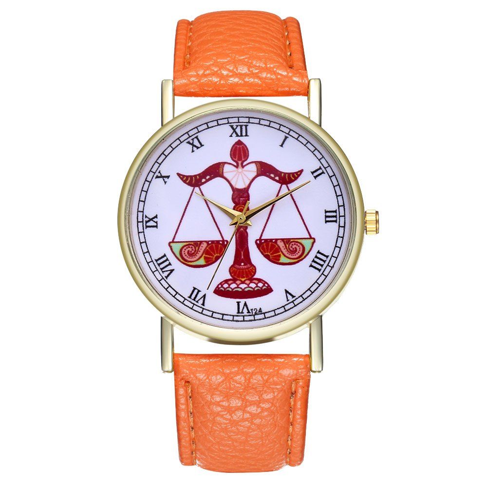 

ZhouLianFa T24 Fashion Bamboo Pattern Belt Quartz Watch, Orange