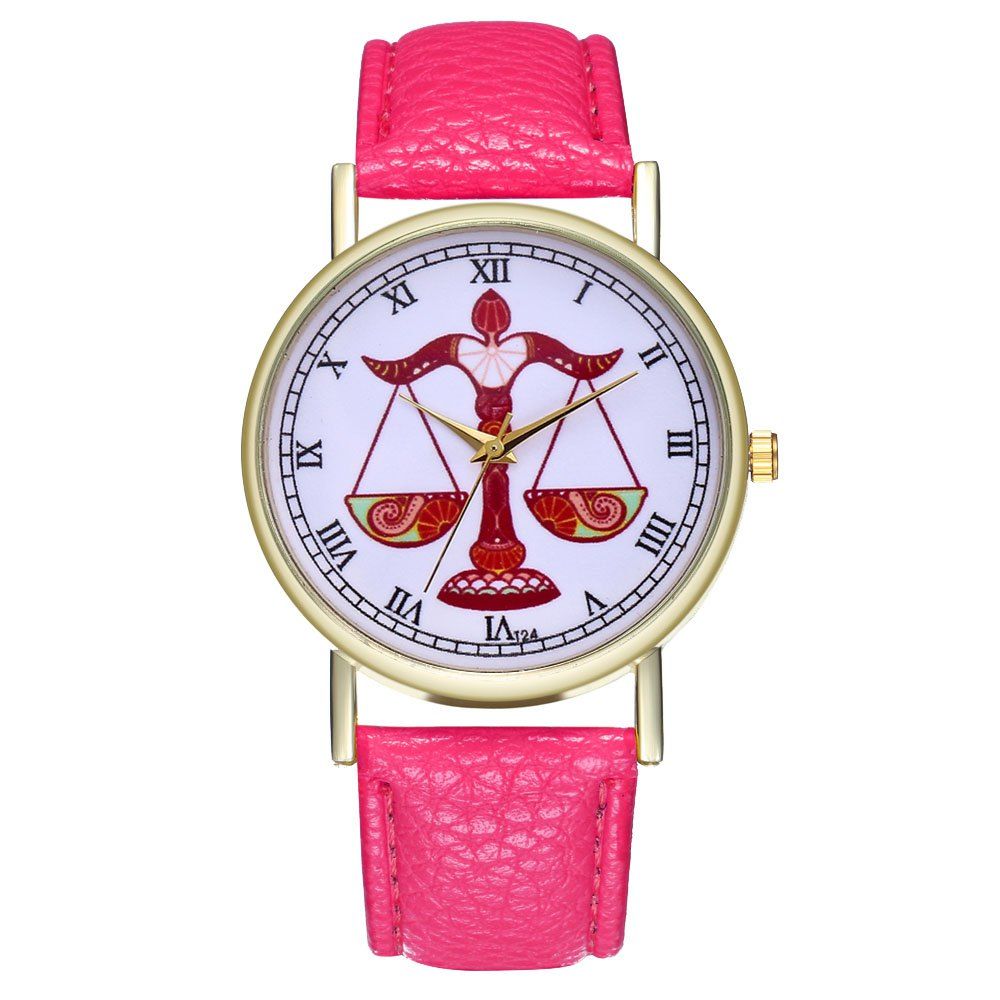 

ZhouLianFa T24 Fashion Bamboo Pattern Belt Quartz Watch, Deep pink
