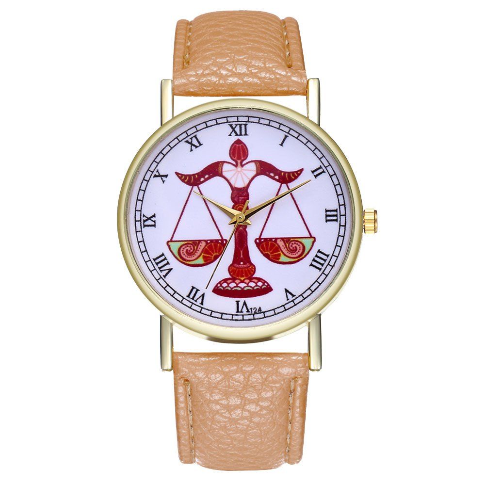 

ZhouLianFa T24 Fashion Bamboo Pattern Belt Quartz Watch, Beige