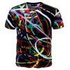 Mode d'été couleur 3D impression hommes à manches courtes T-shirts - multicolor XL