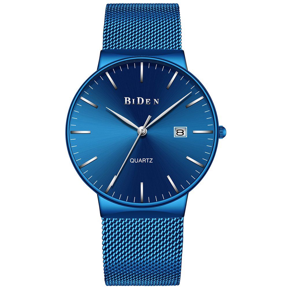 

BIDEN 047 Fashion New Simple Casual Men Quartz Wristwatch, Royal blue
