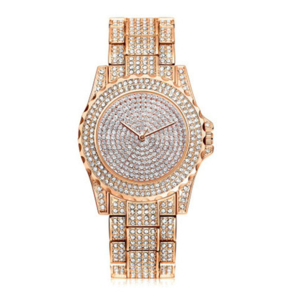 

V5 Women New Fashion Rhinestone Quartz Watch, Rose gold