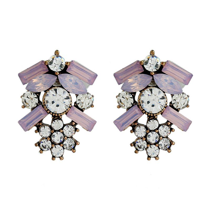 

Character Set Auger Crystal Earrings, Blush red