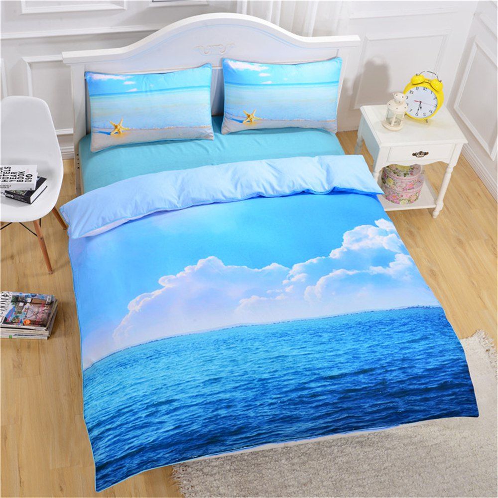 

Starfish Ocean Bedding 3pcs Duvet Cover Set Digital Print, Multi
