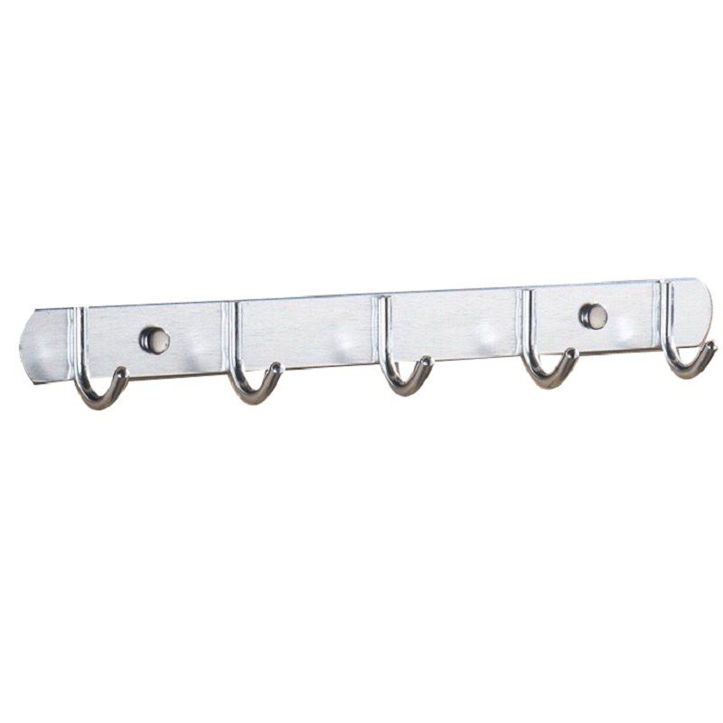 

Bathroom Toilet Door Aluminum Alloy Hanging Coat Hook, Silver