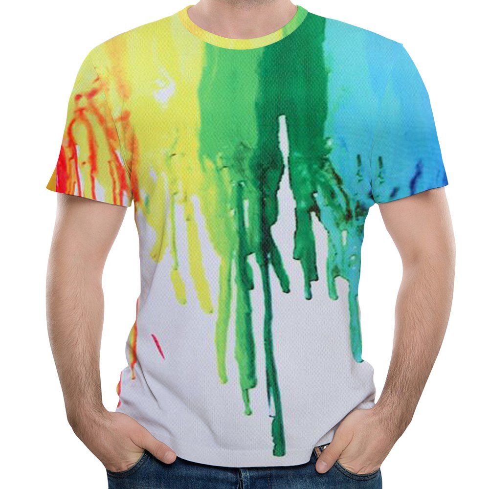 

2018 Summer Fashion 3D Print Men's Round Neck Short Sleeve T-Shirt, Blue gray