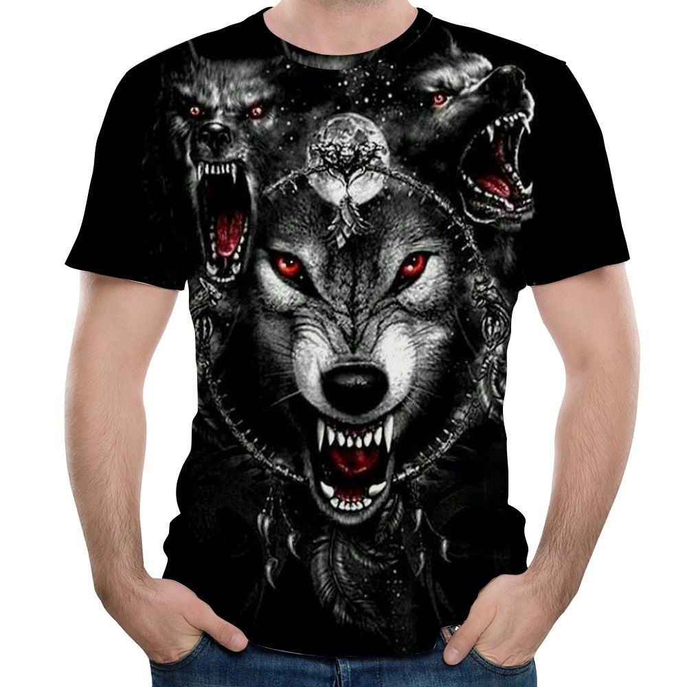 

2018 Summer Fashion 3D Short Sleeve T-Shirt, Black