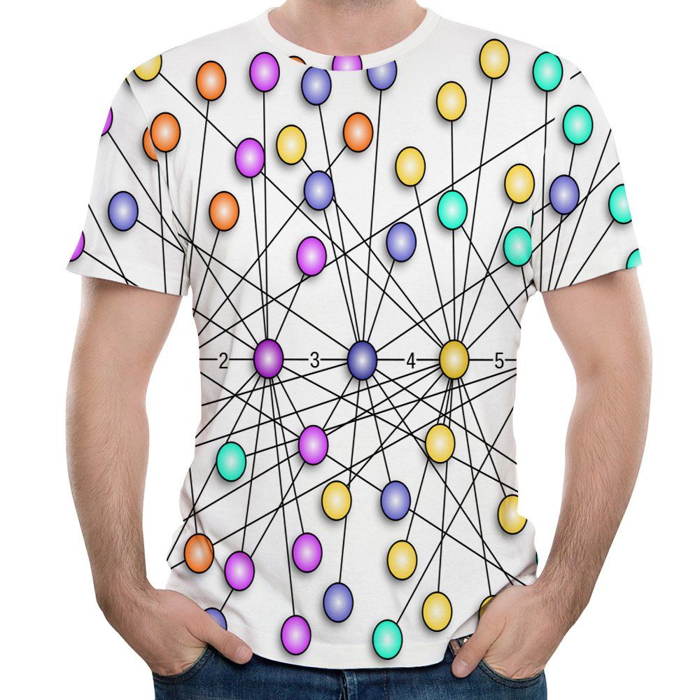 

2018 Men's 3D Printing Short Sleeve T-shirt, Milk white