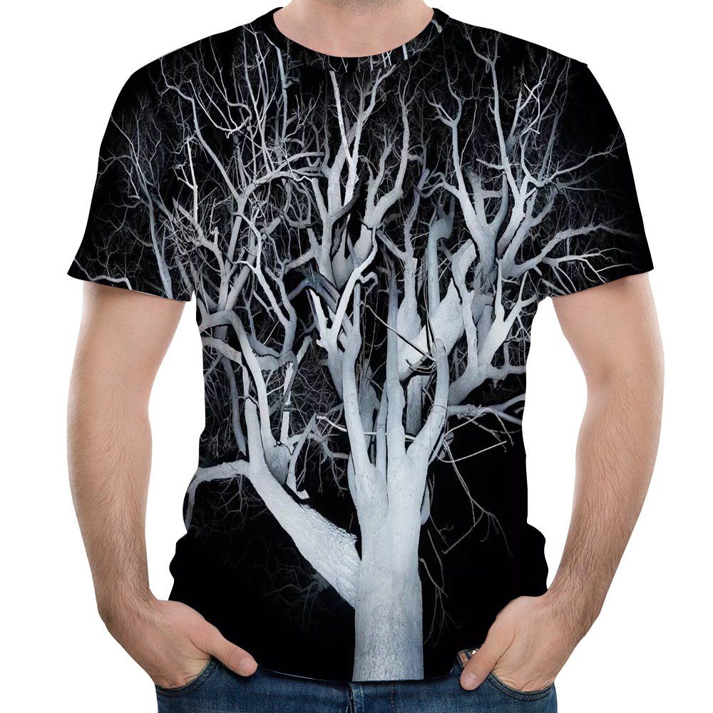 

Summer New Fashion 3D Men's Short Sleeve T-shirt, Black