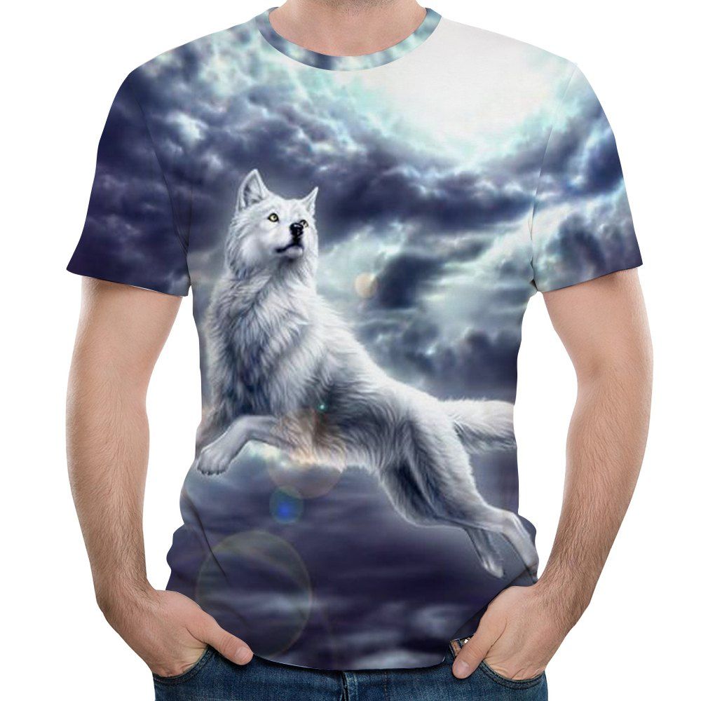 

2018 New 3D Printing Fashion Men's Short Sleeve T-shirt, Light slate gray