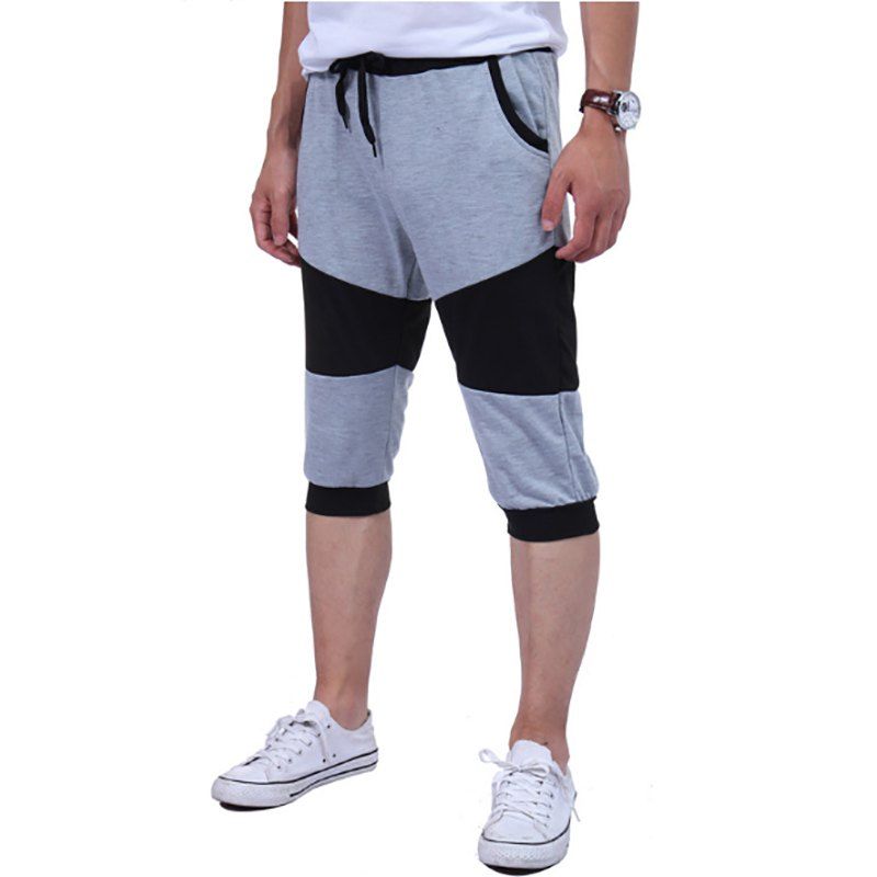 

New Men's Casual Fashion Irregular Sweat Shorts, Light gray