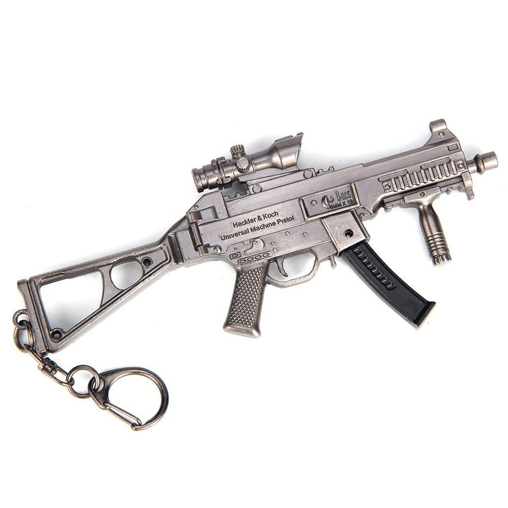 

14.5cm UMP9 Submachine Gun Alloy Key Chain Model Toy, Gunmetal