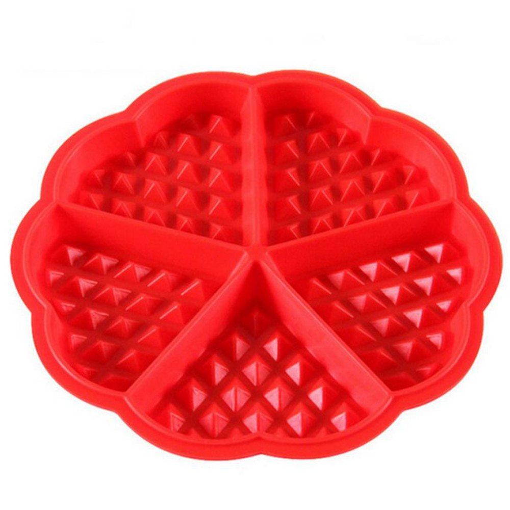 

Silicone Round Waffle Mold Muffins Cake Chocolate Craft Candy Baking Tool, Fire engine red