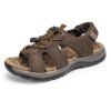 Sandales en cuir plage chaussures de sport pantoufles tongs d'été appartements sneakers - marron foncé 43