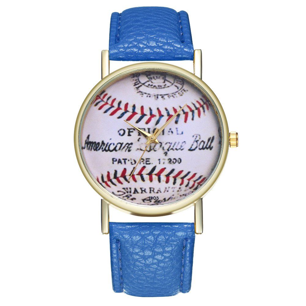 

ZhouLianFa T103 Fashion Alphabet Pattern Litchi Quartz Watch, Royal blue