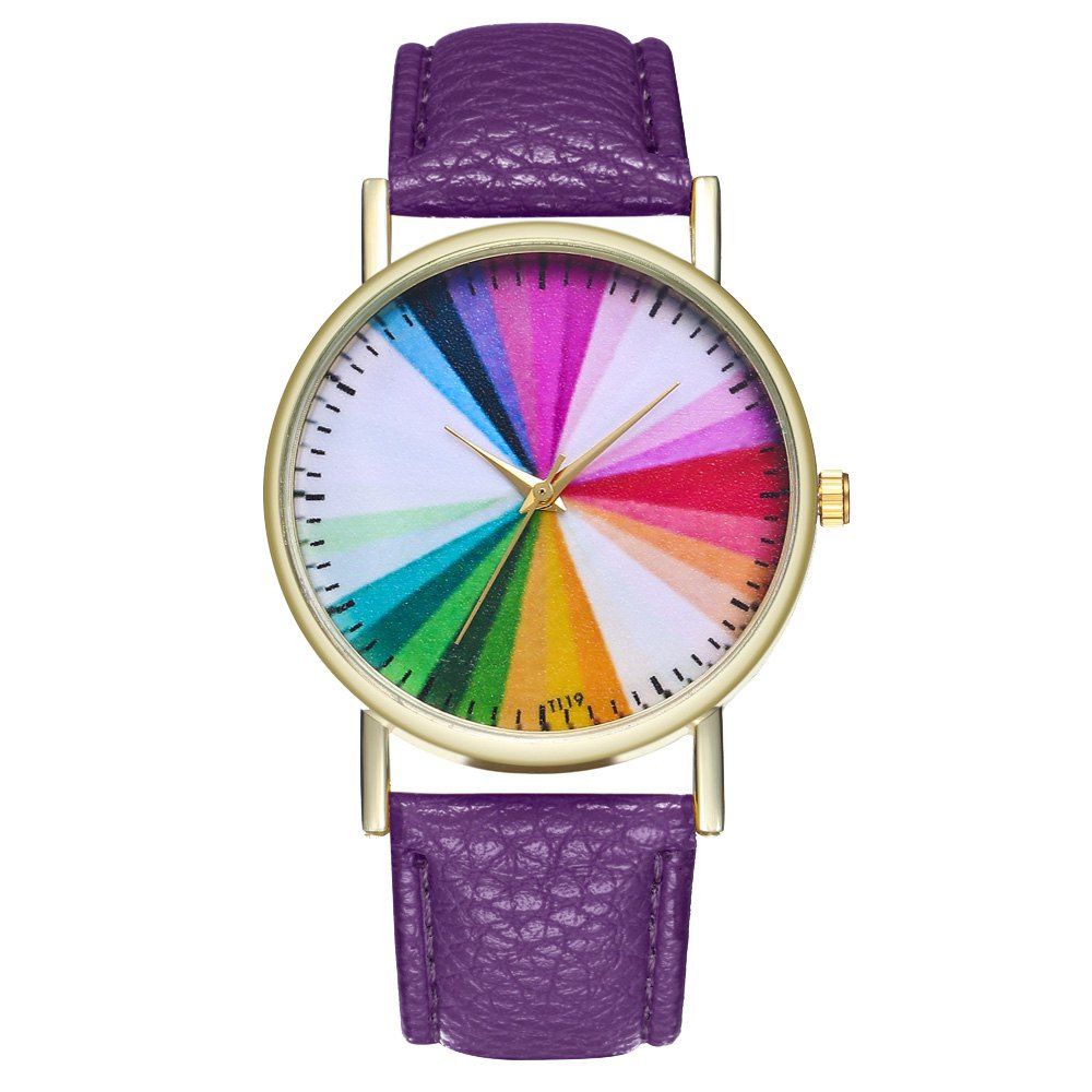 

ZhouLianFa T119 Fashion Color Pattern Litchi Quartz Watch, Violet