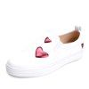 Coeur décoré PU Slip sur les chaussures - Blanc 39