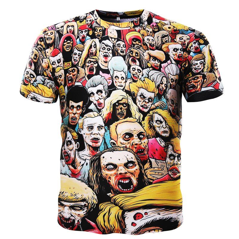 

Fashion Personality Loose Zombie 3D Men's Short Sleeve T-Shirt, #001