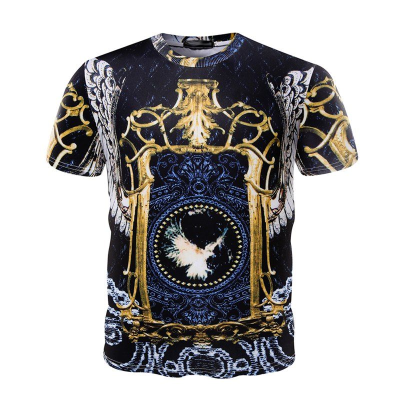

Summer Men's Clothing Fashion 3D Flower Clothes Tide Men Short Sleeve T-Shirts, Multi