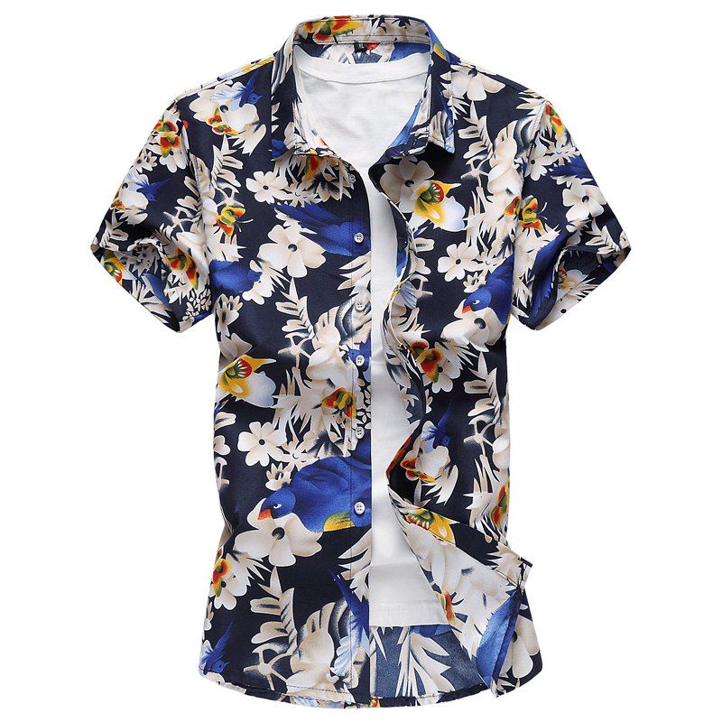

Summer New Men's Loose Casual Shirt, Blue