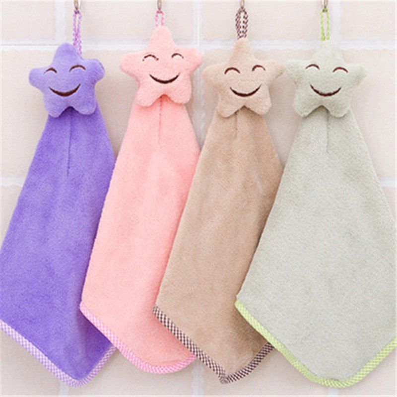 

Creative 4PCS Cute Smiley Face Hand Towel, Multi