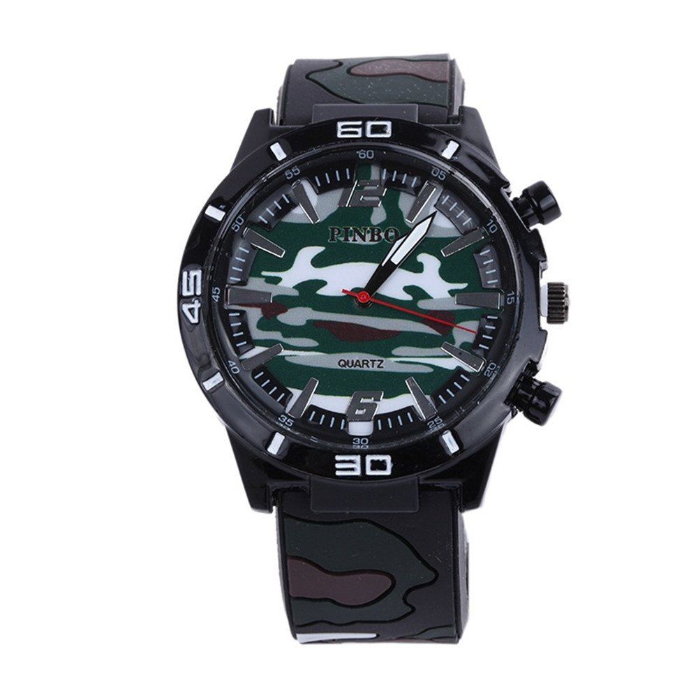 

Fashion Camouflage Silicone Watch, Greenish blue
