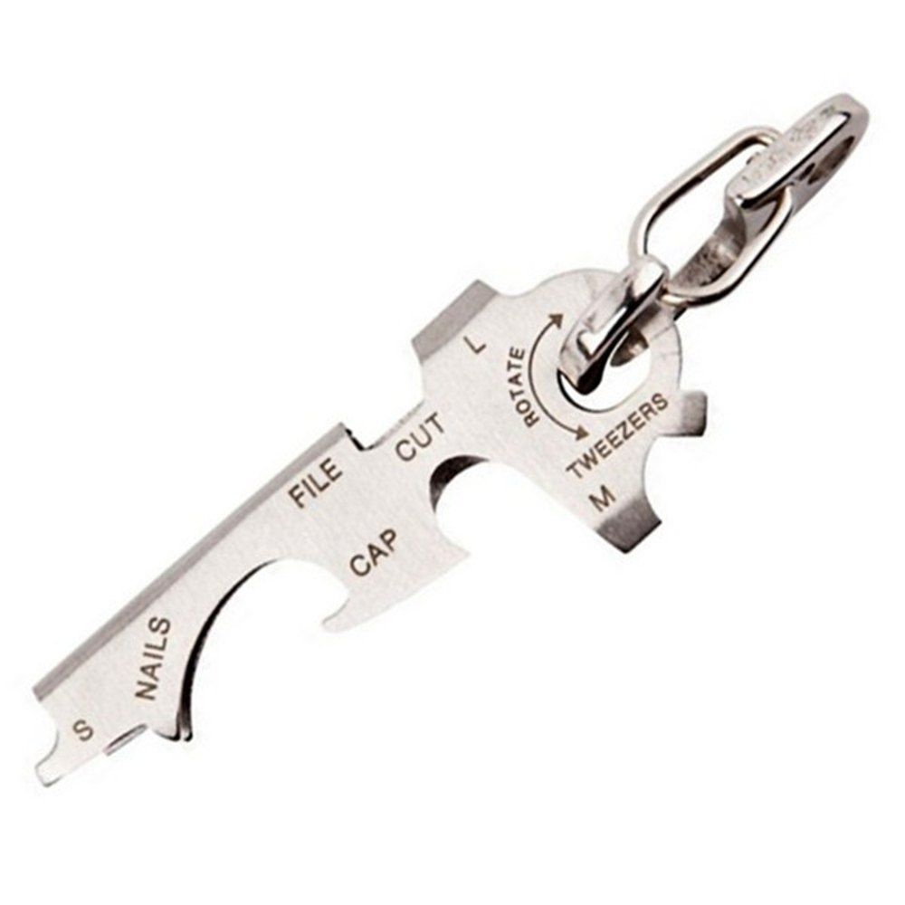 

Multifunction Stainless Steel 8 in 1 Portable Key Clip Holder Gadget, Silver
