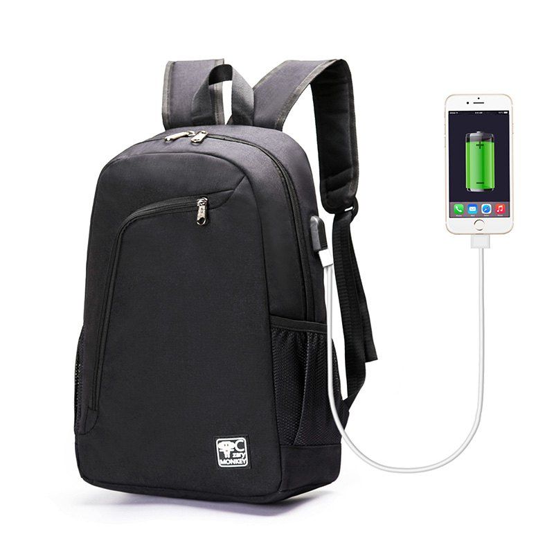

Double Shoulder Bag with USB Interface, Black