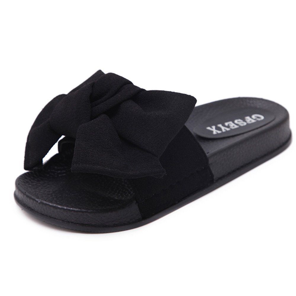 Fashionable Bowknot Sweet Drag Female Shoes - Black - 38 Fashionable Bowknot Sweet Drag Female Shoes - Black - 38