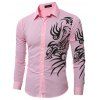Chemise à imprimé dragon pour hommes - Rose M