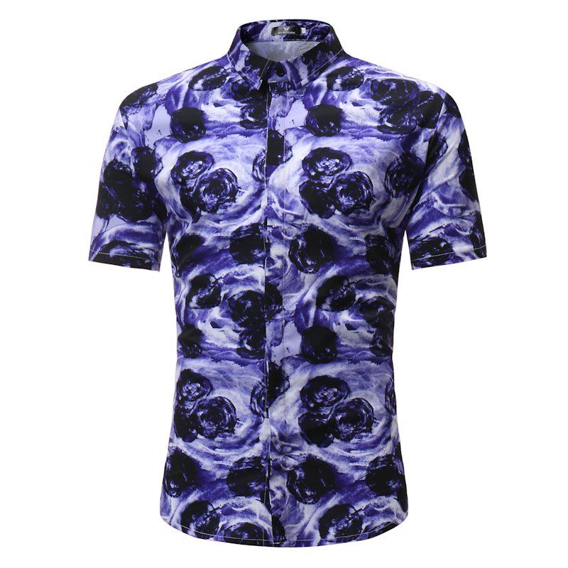

New Summer New Men's Short Body Shirt, Navy blue