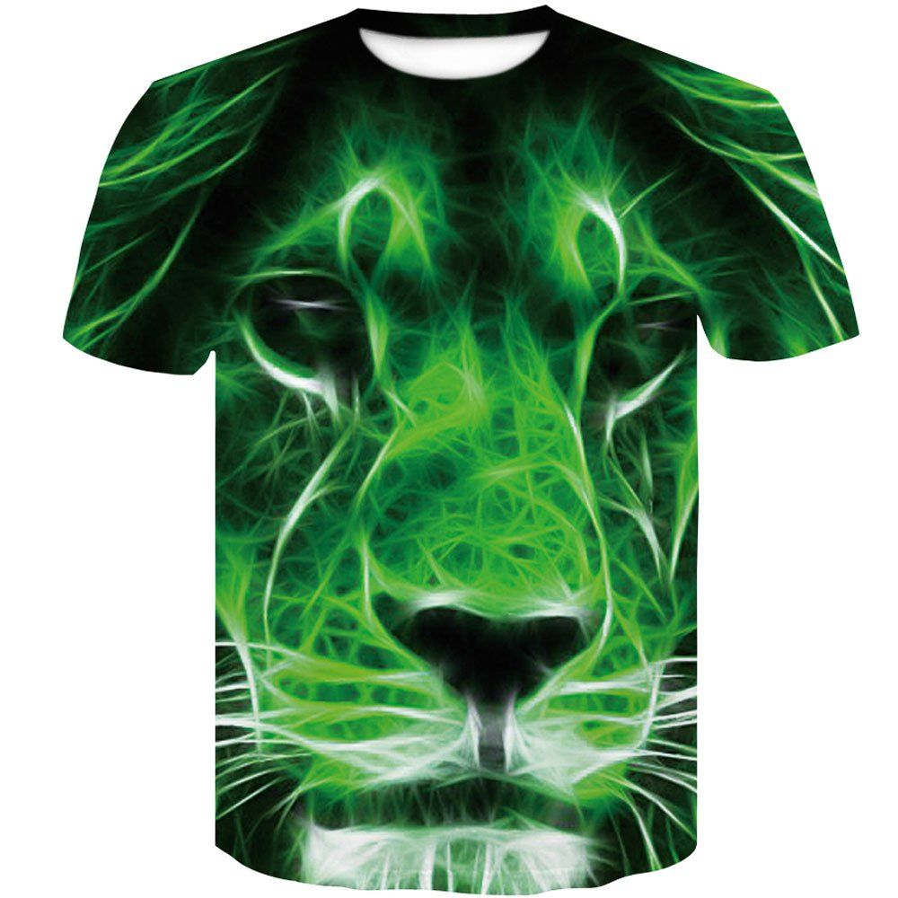 

Men's 3D Digital Printed Green Lion T-Shirts