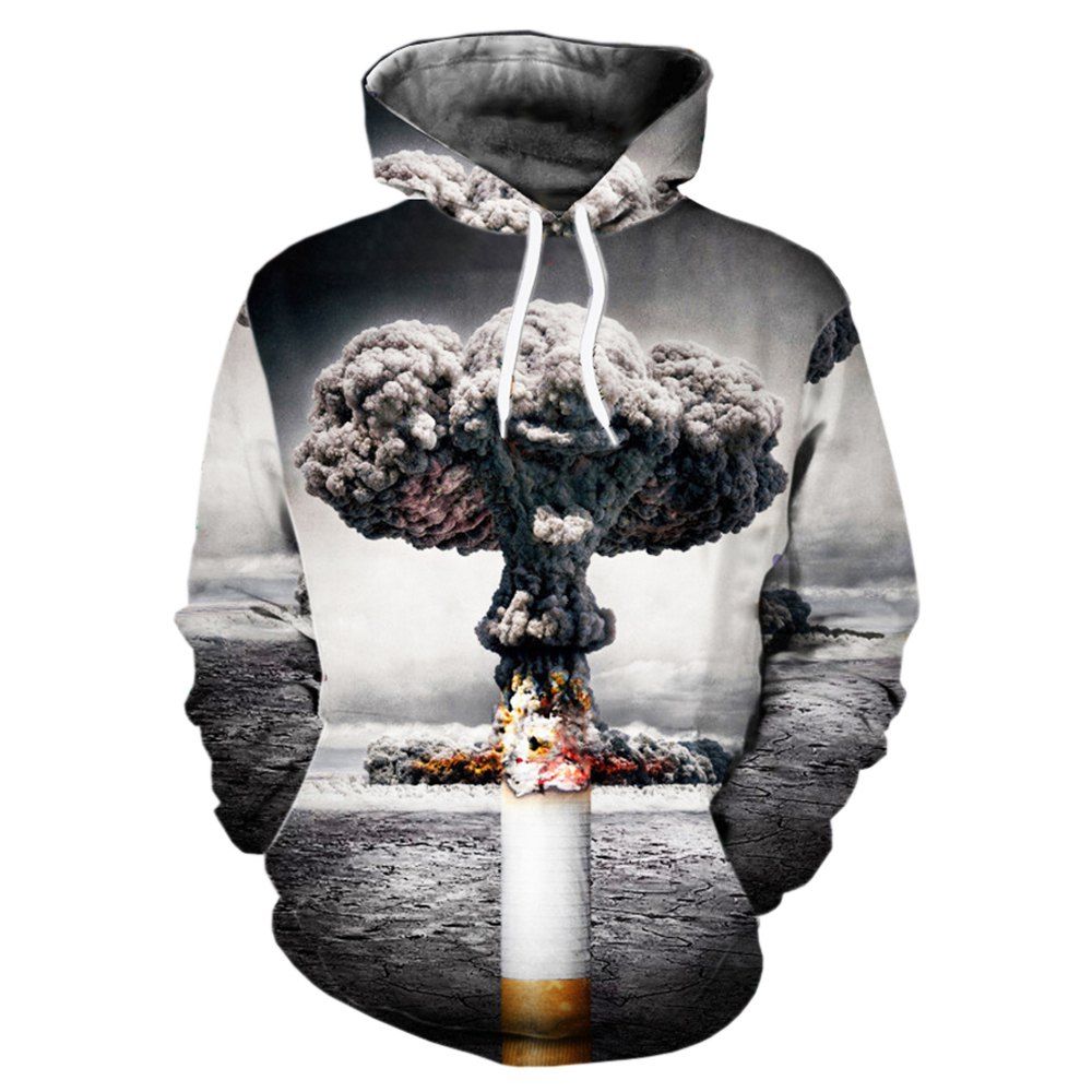 

2018 New Fashion 3D Printing Men's Hoodie, Dark gray