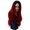 Long bouclés perruque Bob cheveux pour les femmes partie noir à rouge résistant à la chaleur 29 pouces - Piment 