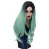 Cheveux longs bouclés vert de perruque de Bob pour des femmes noir à vert résistant à la chaleur 29 pouces - Bleu Vert 