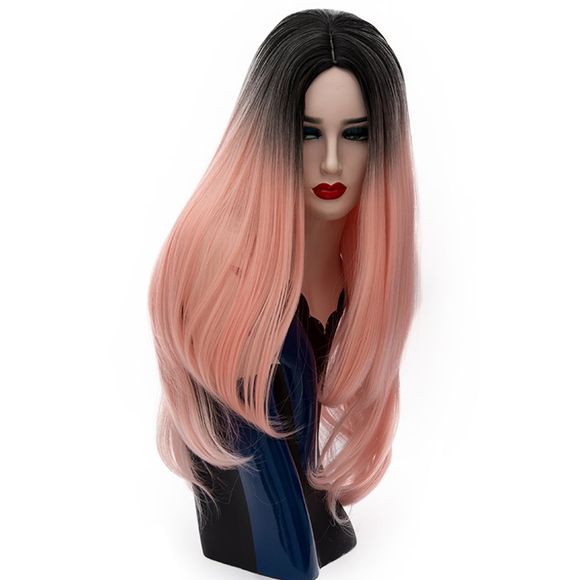 Long bouclés perruque Bob cheveux pour les femmes noir à rose résistant à la chaleur 29 pouces - Rose 