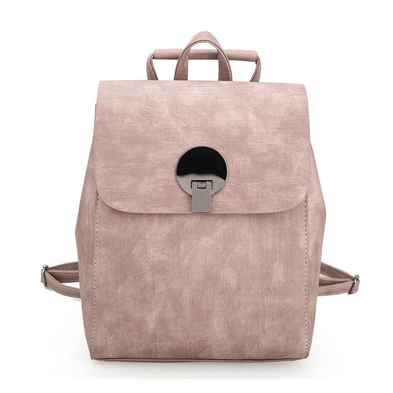 

Fashion Women Backpacks High Quality PU Bagpack Ladies Shoulder Bags, Light pink