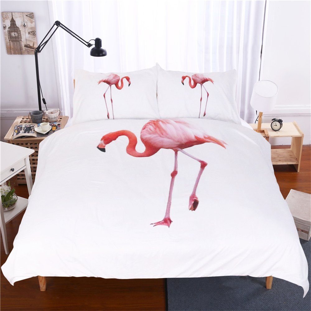 

Flamingo Bedding 3pcs Duvet Cover Set Digital Print, Multi