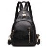 Lady's Bag avec un simple sac en cuir souple Casual Person - Noir 23 X 11 X 34