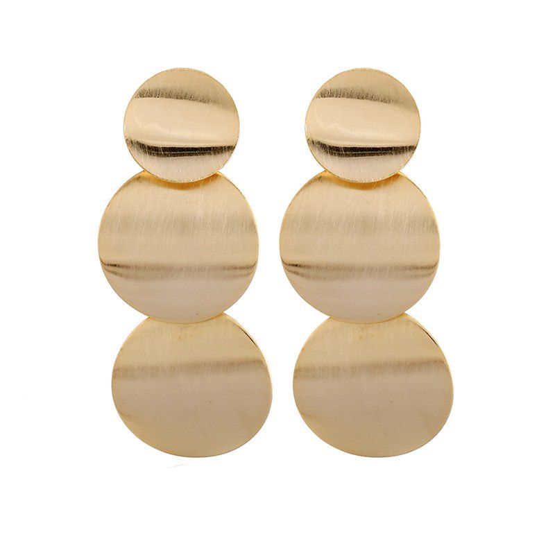 

Popular Color Preserving Brushed Electroplating Goddess Circular Iron Earrings, Gold