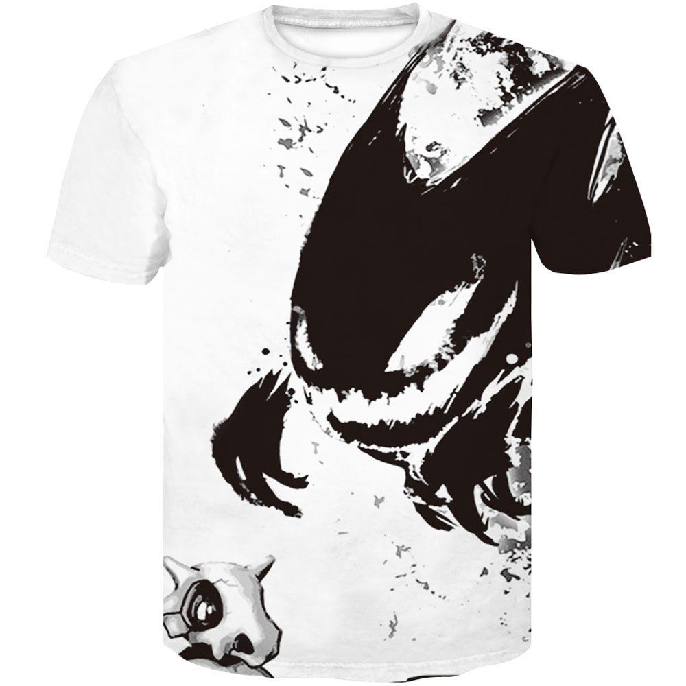 

Men's Digital Stamp 3D Beast T-Shirts, White