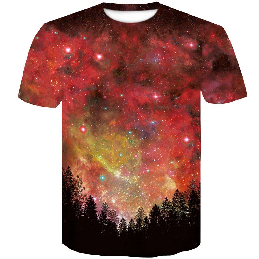 

Star for Men's Short-Sleeved Digital Print Forest T-Shirts, Multi-a
