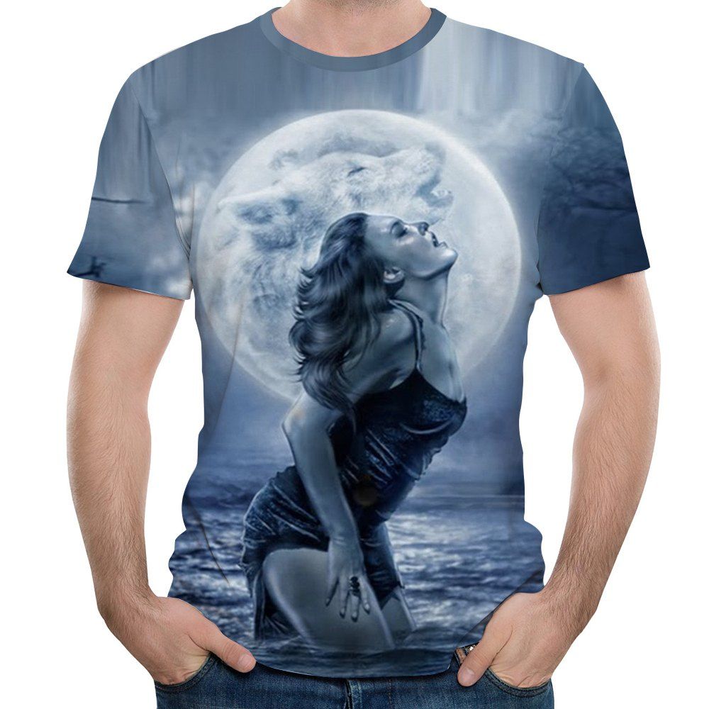 

2018 Summer New 3D Short-sleeve T-Shirt, Light slate gray