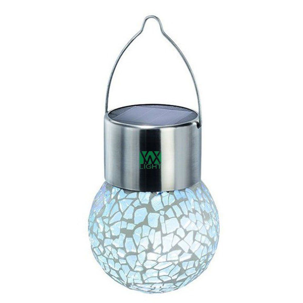 

YWXLight Solar Hanging Led Light Crackle Glass Globe Pendant RGB Lamp, Multi