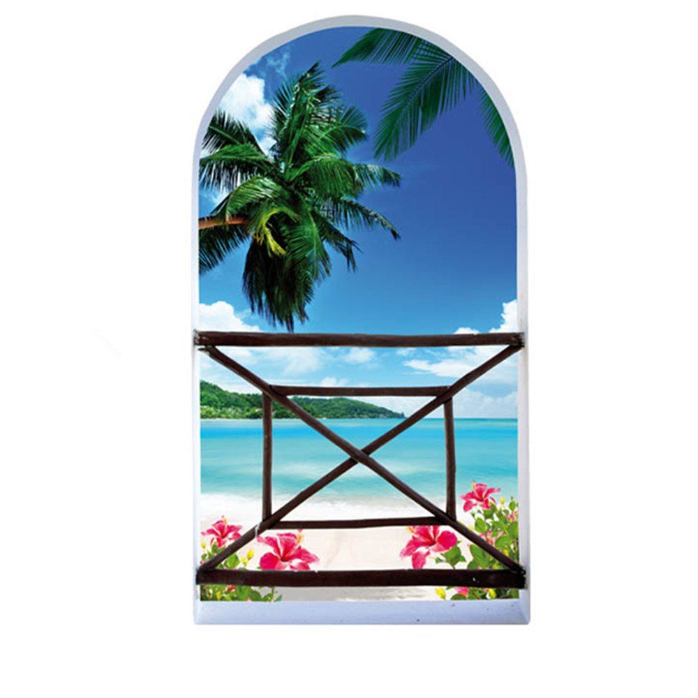 

Creative Decoration New Beach 3D Wall Stickers, Multi