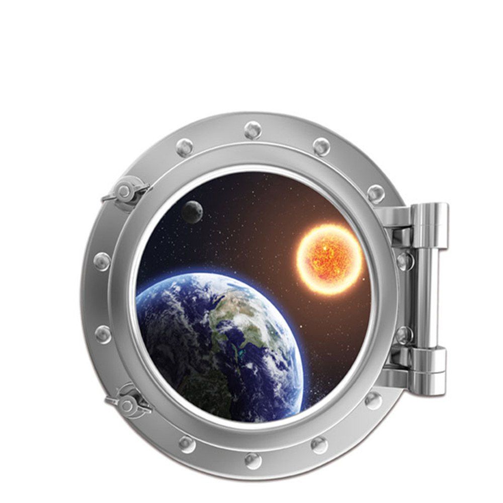 

Creative Moon Capsule Pattern 3D Wall Stickers, Multi