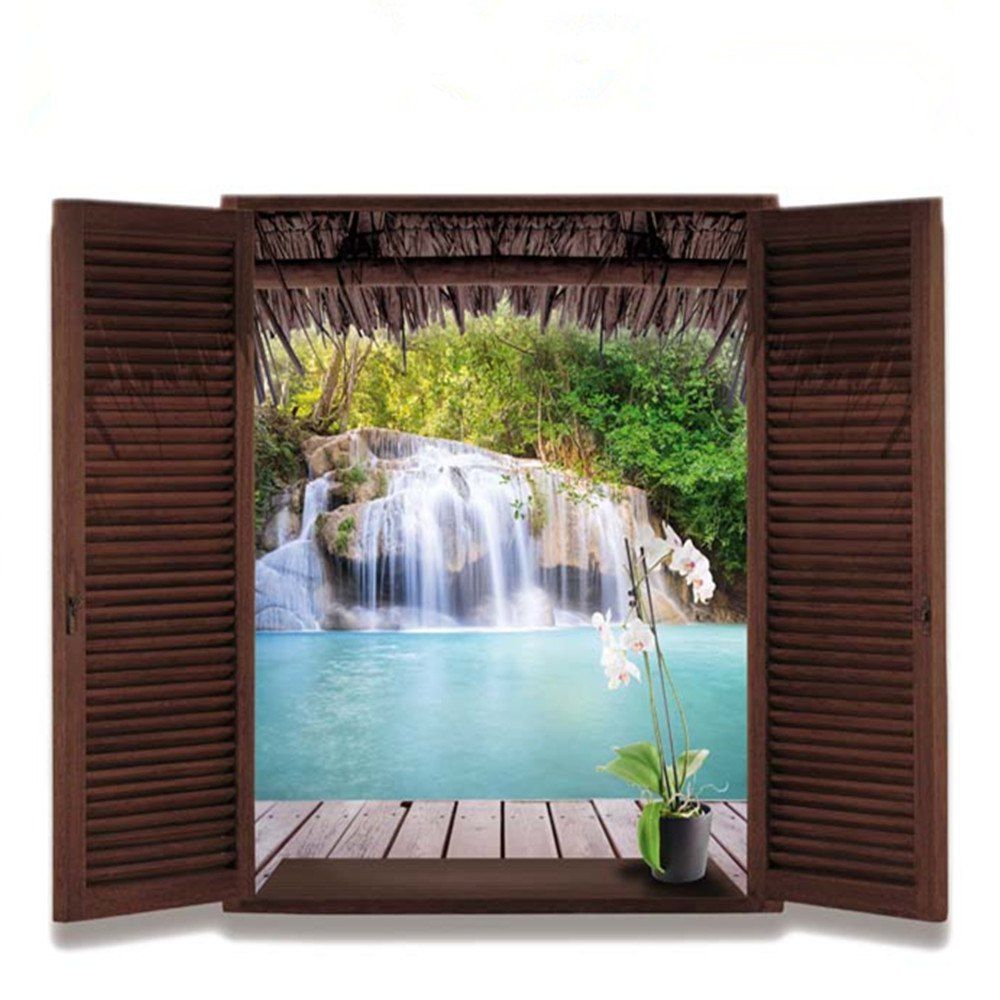 

Scenic Waterfall Creative Decoration 3D Wall Stickers, Multi