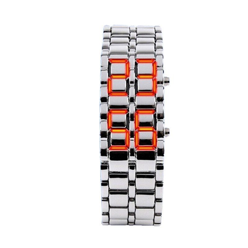 

Stainless Steel Men Digital Watches, Lava red